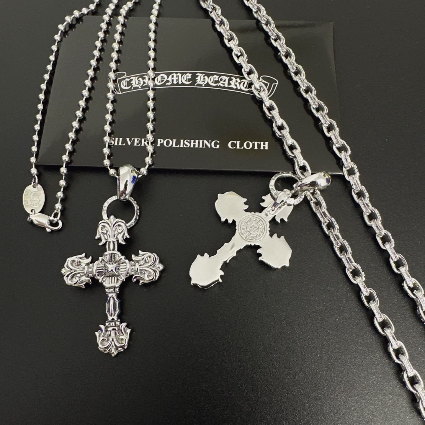 Chrome Hearts Silver Cross Pendant Necklace